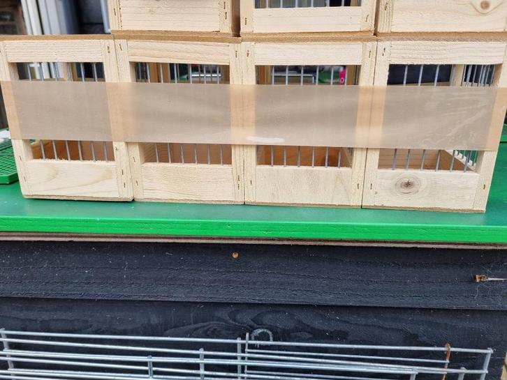 4 nieuwe tralie nestkastjes voor 10 euro, Dieren en Toebehoren, Vogels | Hokken en Kooien, Nieuw, Broedkooi of Kweekkooi, Hout