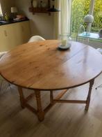 Grenen eettafel inklapbaar diameter 145 cm., Huis en Inrichting, Tafels | Eettafels, Ophalen, Gebruikt, Rond, Vijf personen of meer