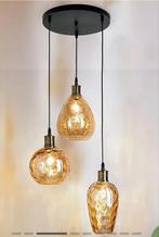 Hanglamp Verona amber glas, Huis en Inrichting, Lampen | Hanglampen, Ophalen, Zo goed als nieuw, Glas, Minder dan 50 cm