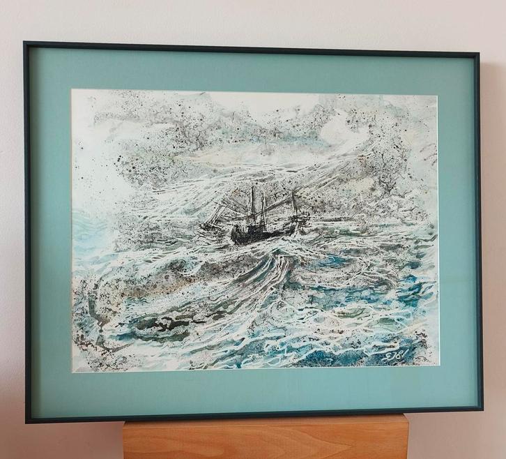 Schilderij (74x60 cm) Geertjan van Meurs, Antiek en Kunst, Kunst | Tekeningen en Foto's, Ophalen