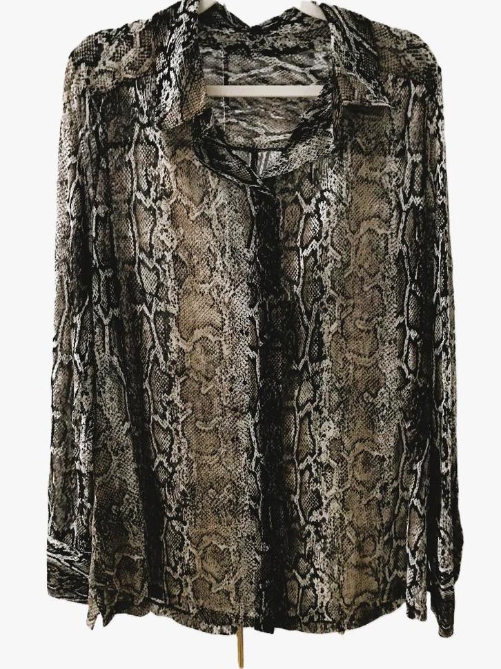 Claudia Strater blouse snakeprint 44, Kleding | Dames, Blouses en Tunieken, Zo goed als nieuw, Maat 42/44 (L), Bruin, Verzenden