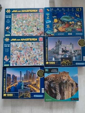 Puzzels van 1000st, zo goed als nieuw! beschikbaar voor biedingen