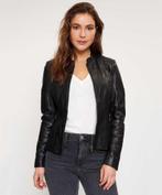 Zwarte Leren Biker Jas / Jack - Goosecraft * Mt. S * Nieuw *, Ophalen of Verzenden, Nieuw, Maat 38/40 (M), Blauw