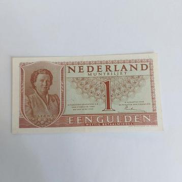 1 gulden muntbiljet Juliana uit 1949 AUNC beschikbaar voor biedingen