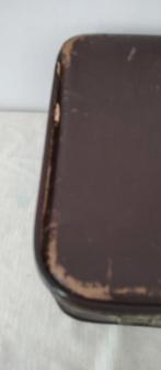 K343 VINTAGE bruine koffer jaren 50-60 van geperst karton, Overige materialen, 35 tot 45 cm, Gebruikt, Ophalen of Verzenden