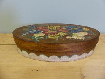 Antiek spaander doosje handbeschilderd *Couleur Brocante * beschikbaar voor biedingen