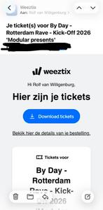 2x tickets Rotterdam Rave by Day, 21-2-2026, Ahoy Rotterdam, Twee personen