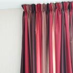 gestreepte bordo rode bordeaux gordijnen met voering, Huis en Inrichting, Stoffering | Gordijnen en Lamellen, Ophalen, Gebruikt