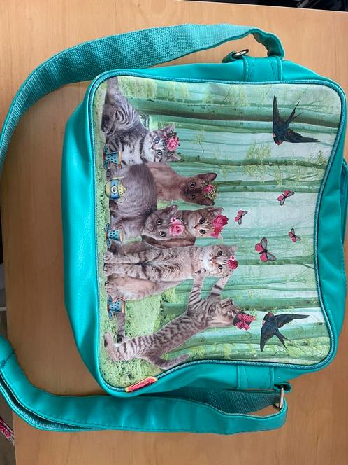Tas / schooltas “Kunstboer” katten, Sieraden, Tassen en Uiterlijk, Tassen | Schooltassen, Zo goed als nieuw, Schoudertas, 30 tot 40 cm