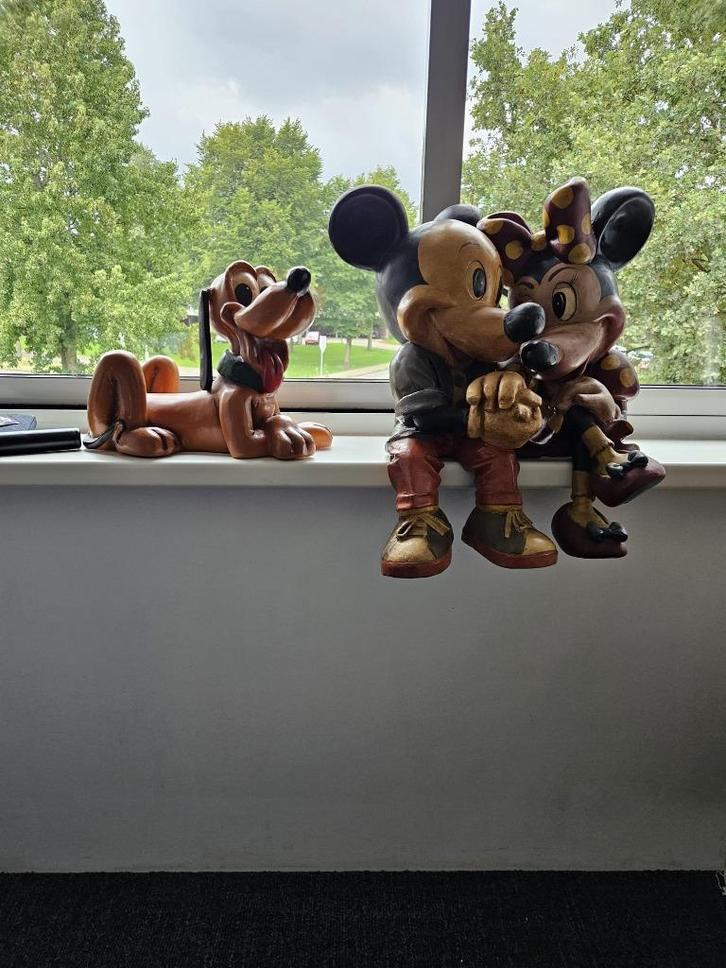 Mickey Minnie en Pluto beelden., Verzamelen, Disney, Gebruikt, Beeldje of Figuurtje, Mickey Mouse, Ophalen