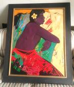 Vrouw met ontbloot bovenlijf - Krijono (Indon. 1951-2011), Ophalen of Verzenden