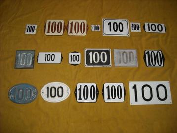 oud emaille huisnummer 100 ook 101 102 103 104 105 106 107 1 beschikbaar voor biedingen