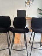 Barkrukken zwart velvet, Huis en Inrichting, Barkrukken, 5 krukken of meer, Ophalen, Gebruikt, 60 tot 90 cm