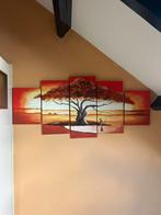 Titel: Groot Afrikaans wandpaneel – 5-delig op canvas, Ophalen