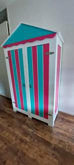 strandhuis kledingkast wit, fuchsia roze, turkoois blauw, Kinderen en Baby's, Kinderkamer | Commodes en Kasten, Kast, Gebruikt