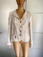 J339 Elisa Cavaletti maat S=36/38 linnen jasje colbert beige