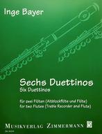 Inge Bayer. Sechs Duetinno's. Altblokfluit en Dwarsfluit., Muziek en Instrumenten, Bladmuziek, Dwarsfluit of Piccolo, Klassiek