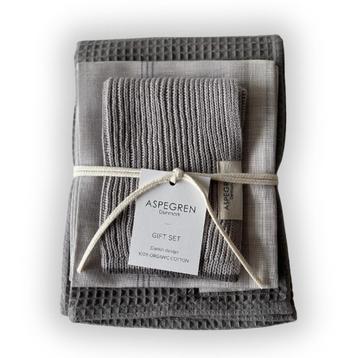 Biologisch Katoen Keuken Giftset Grijs, vaatdoek, theedoek beschikbaar voor biedingen