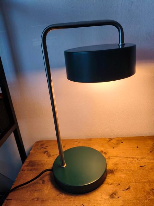 Retro tafellamp bureaulamp burolamp chroom groen, Huis en Inrichting, Lampen | Tafellampen, Zo goed als nieuw, Minder dan 50 cm