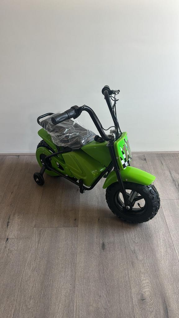 Stoere Mini Crossmotor Op Accu | incl. Zijwieltjes, Kinderen en Baby's, Speelgoed | Buiten | Accuvoertuigen, Nieuw, Ophalen of Verzenden