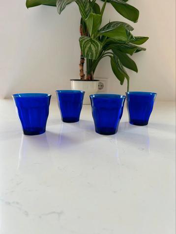 4 donkerblauwe duralex france picardie glazen 220 ml. Nieuw beschikbaar voor biedingen