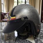 Vintage seventies metalflakes zilveren jethelm / brommerhelm, Ophalen