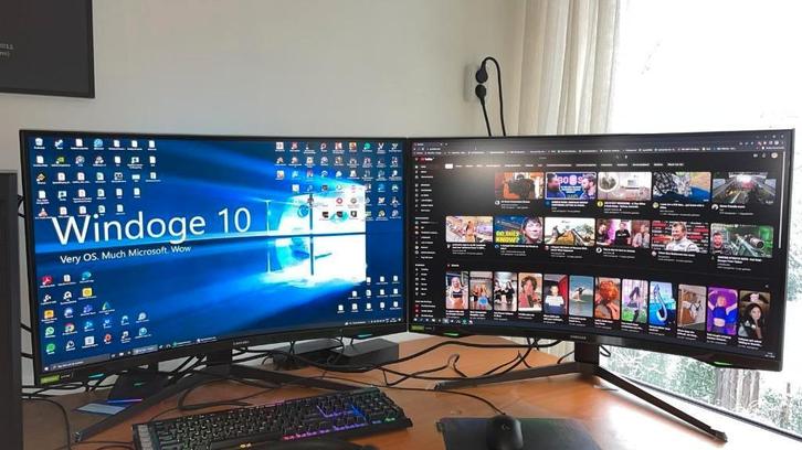 2x Samsung Odyssey G7 32" Zwart, Computers en Software, Monitoren, Gebruikt, 201 Hz of meer, VA, Quad HD (2K), Minder dan 1 ms