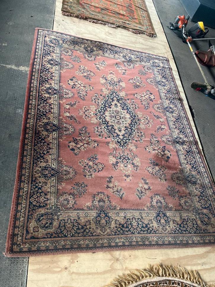 Vintage Perzisch Tapijt - Roze/Blauw, Huis en Inrichting, Stoffering | Tapijten en Kleden, Gebruikt, 150 tot 200 cm, 200 cm of meer