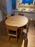 Biedermeier ovale tafel met 4 stoelen, Ophalen, Gebruikt, 100 tot 150 cm, Vier personen