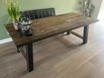 Industriële robuuste eetkamertafel 220x100cm, Huis en Inrichting, Tafels | Eettafels, 200 cm of meer, 100 tot 150 cm, Rechthoekig