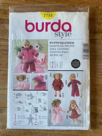 Burda naaipatroon kledingpatroon 7753 poppenkleertjes nieuw beschikbaar voor biedingen