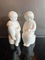 Vintage Witte Stenen Boekensteunen - Lezende Kinderen, Ophalen of Verzenden, Zo goed als nieuw