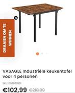 Vasagle industriele eettafel nieuw!, 100 tot 150 cm, Nieuw, Vijf personen of meer, Rechthoekig