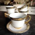 Gouden set koffie- of theekopjes met schotels, Ophalen of Verzenden, Gebruikt, Kop en/of schotel