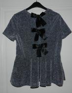 Superfeestelijke zilvergrijze top/tuniek met strikken, Verzenden, Maat 42/44 (L)
