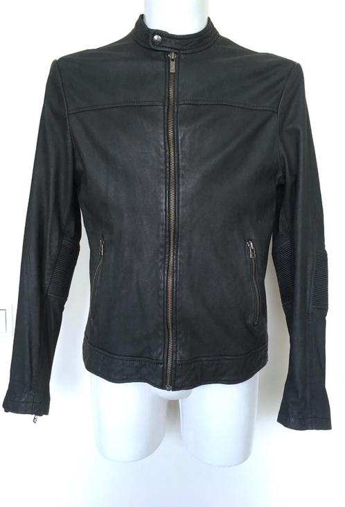 GOOSCRAFT Zwart leer HEREN biker jas jacket  Maat L, Kleding | Heren, Jassen | Zomer, Zo goed als nieuw, Maat 52/54 (L), Zwart