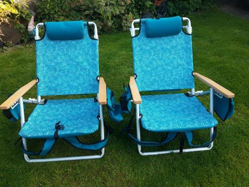 2 ANWB strandstoelen, Caravans en Kamperen, Kampeermeubelen, Gebruikt, Campingstoel, Ophalen