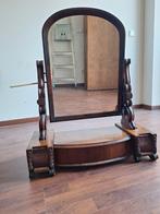 Antieke mahoniehouten kapspiegel., Antiek en Kunst, Ophalen, Rechthoekig