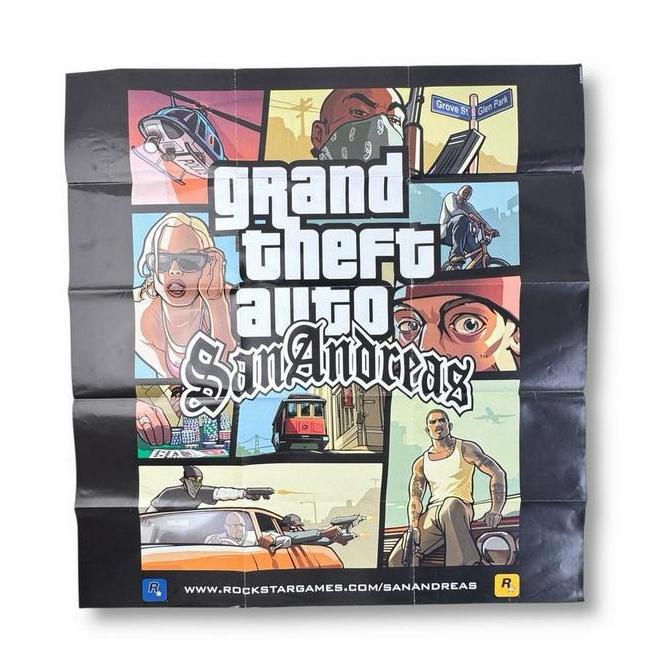 Grand Theft Auto San Andreas | poster, Spelcomputers en Games, Games | Sony PlayStation 2, Zo goed als nieuw, Avontuur en Actie