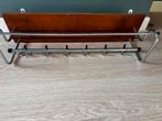 Vintage kapstok met hoedenplank – hout & chroom, Zo goed als nieuw, Minder dan 100 cm, Hout, Ophalen