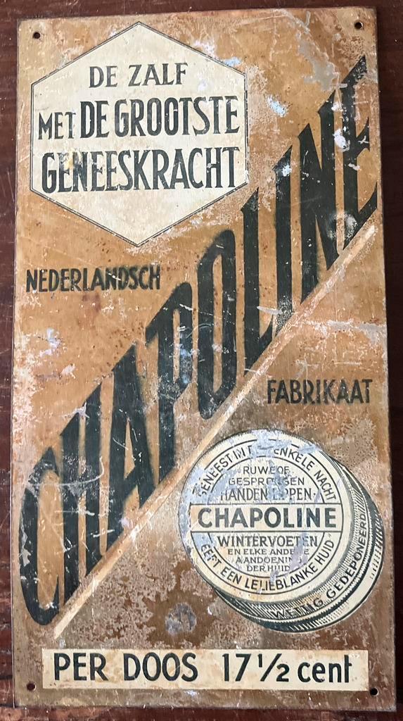 Chapoline Zalf, Verzamelen, Merken en Reclamevoorwerpen, Gebruikt, Reclamebord, Ophalen of Verzenden