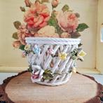 Bassano, mooie capodimonte bloempot van vlechtwerk, Ophalen of Verzenden
