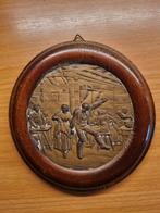 Hout met koperen inleg,3d motief,wandbord van kroeg cafe, Ophalen of Verzenden