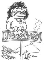 Maradona, originele van Dik Bruynesteyn, A4-formaat, Verzenden, Zo goed als nieuw, Buitenlandse clubs, Poster, Plaatje of Sticker