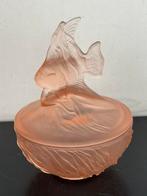 Walther & Sohne glazen deksel pot Vis decor 11.5/15 cm H, Antiek en Kunst, Ophalen of Verzenden