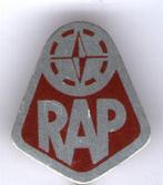 RAP rood op blik bromfietsen speldje ( E_175 ), Verzamelen, Speldjes, Pins en Buttons, Verzenden, Zo goed als nieuw, Transport