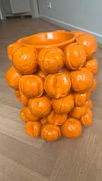 Oranje vaas sinaasappels, Huis en Inrichting, Woonaccessoires | Vazen, Ophalen, Aardewerk of Porselein, Nieuw, Oranje