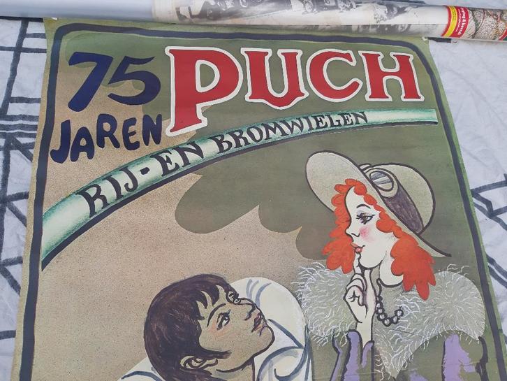 Poster "75 Jaren Puch", origineel, Verzamelen, Posters, Zo goed als nieuw, Reclame, A1 t/m A3, Rechthoekig Staand, Ophalen