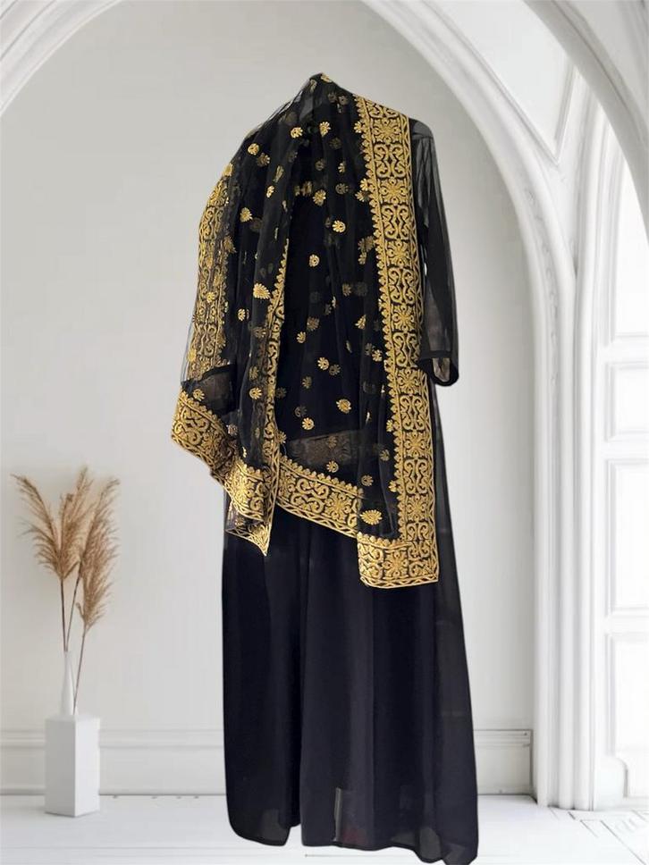 Gouden Geborduurde shalwar Kameez met Dupatta - M/L, Kleding | Dames, Gelegenheidskleding, Nieuw, Overige typen, Maat 42/44 (L)