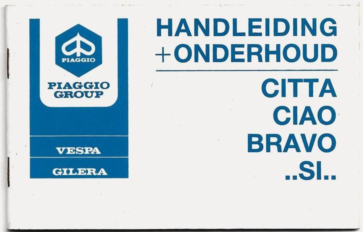 Vespa Piaggio Citta Ciao Bravo Si instructieboekje bromfiets, Fietsen en Brommers, Handleidingen en Instructieboekjes, Zo goed als nieuw